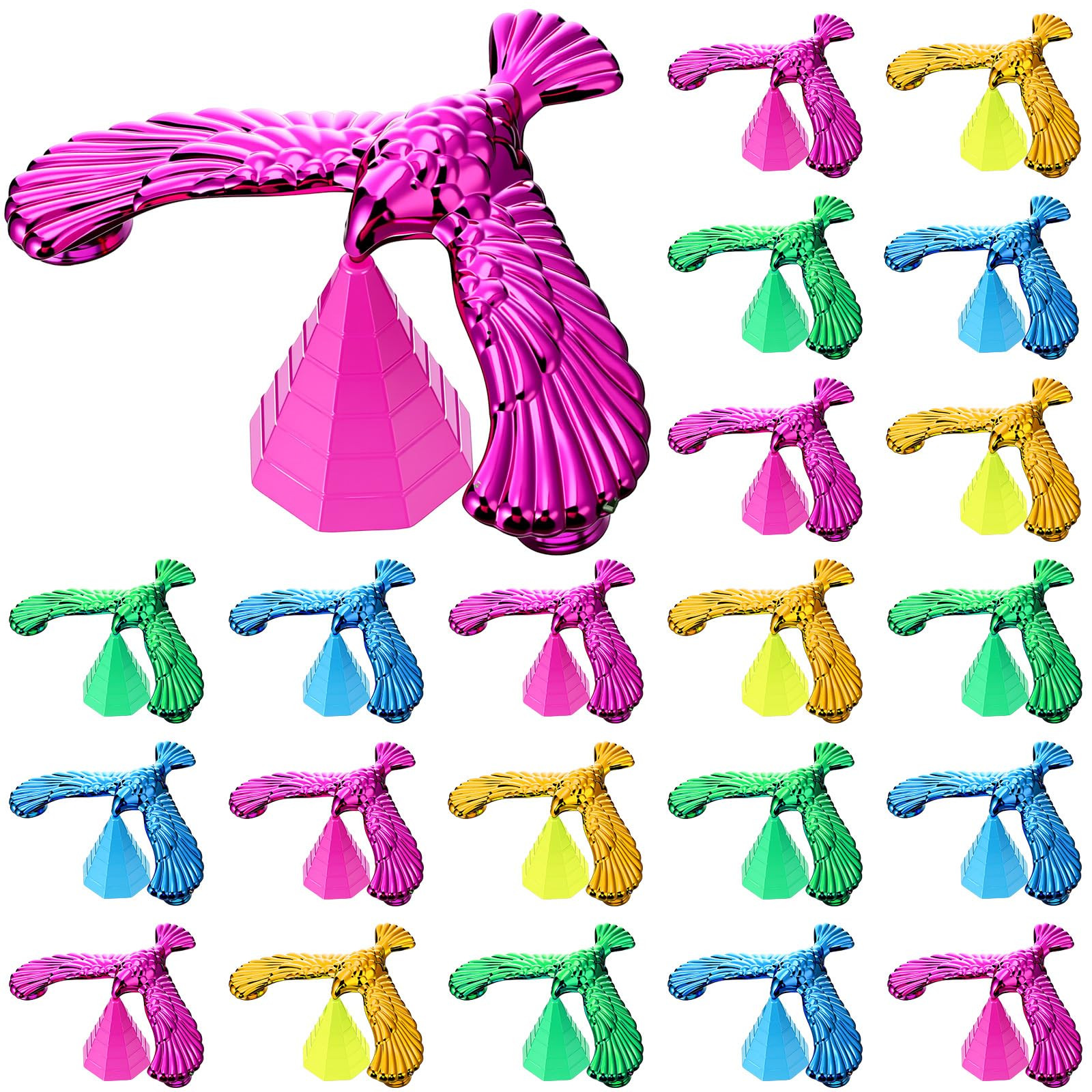 Civaner 24 Pcs Balance Bird Gravity Bird with Pyramid Combination Set Nostalgic Eagle Science Phy... | Amazon (US)