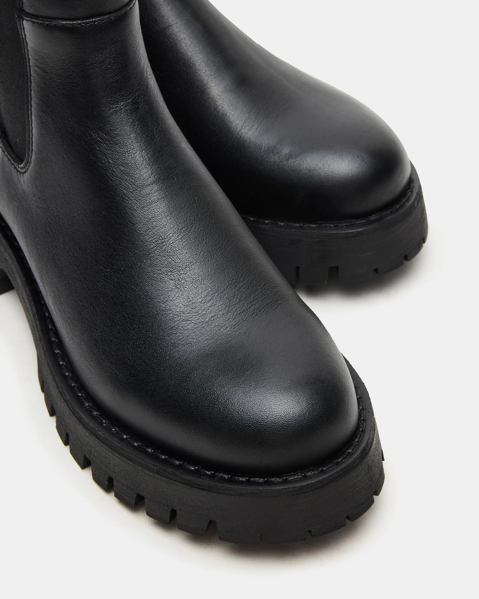 LOWA Black Leather Lug Chelsea Platform Women's Ankle Boot | Steve Madden (US)