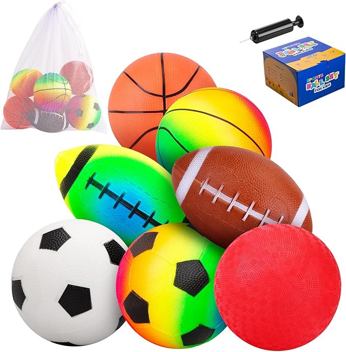 PlayZap 7-Piece Soft Ball Set for Toddlers & Kids (Ages 3-6) - Includes 5” Playground Balls, So... | Amazon (US)