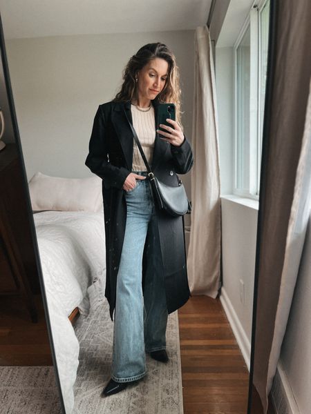 Daily Look 2.28

Quince top, XS, runs small, size up if busty or in between sizes. Everlane jeans, 24, I took my smaller size and the longer inseam. The darker washes run smaller. J.Crew boots, 6.5, TTS. Darling trench, XS, fits TTS, code ASHLEYR for 15% off. Madewell bag. Able hoops. Parker Necklace from Sela Designs, code ASHLEYROHR10 for 10% off  

#LTKover40 #LTKfindsunder100 #LTKSeasonal