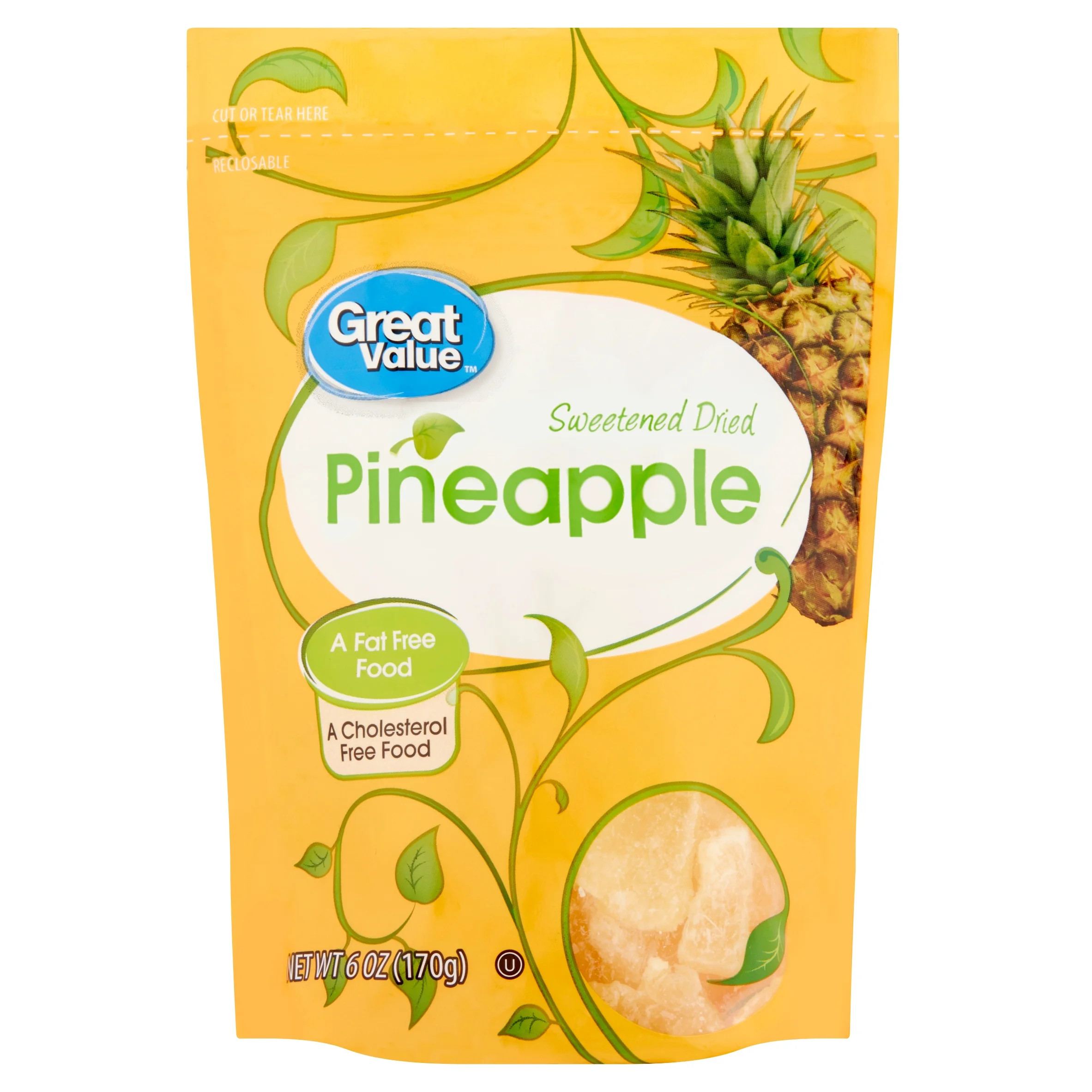 Great Value Dried Pineapple, Sweetened, 6 oz - Walmart.com | Walmart (US)