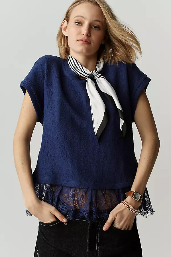 Ruffled Lace Tee | Anthropologie (US)