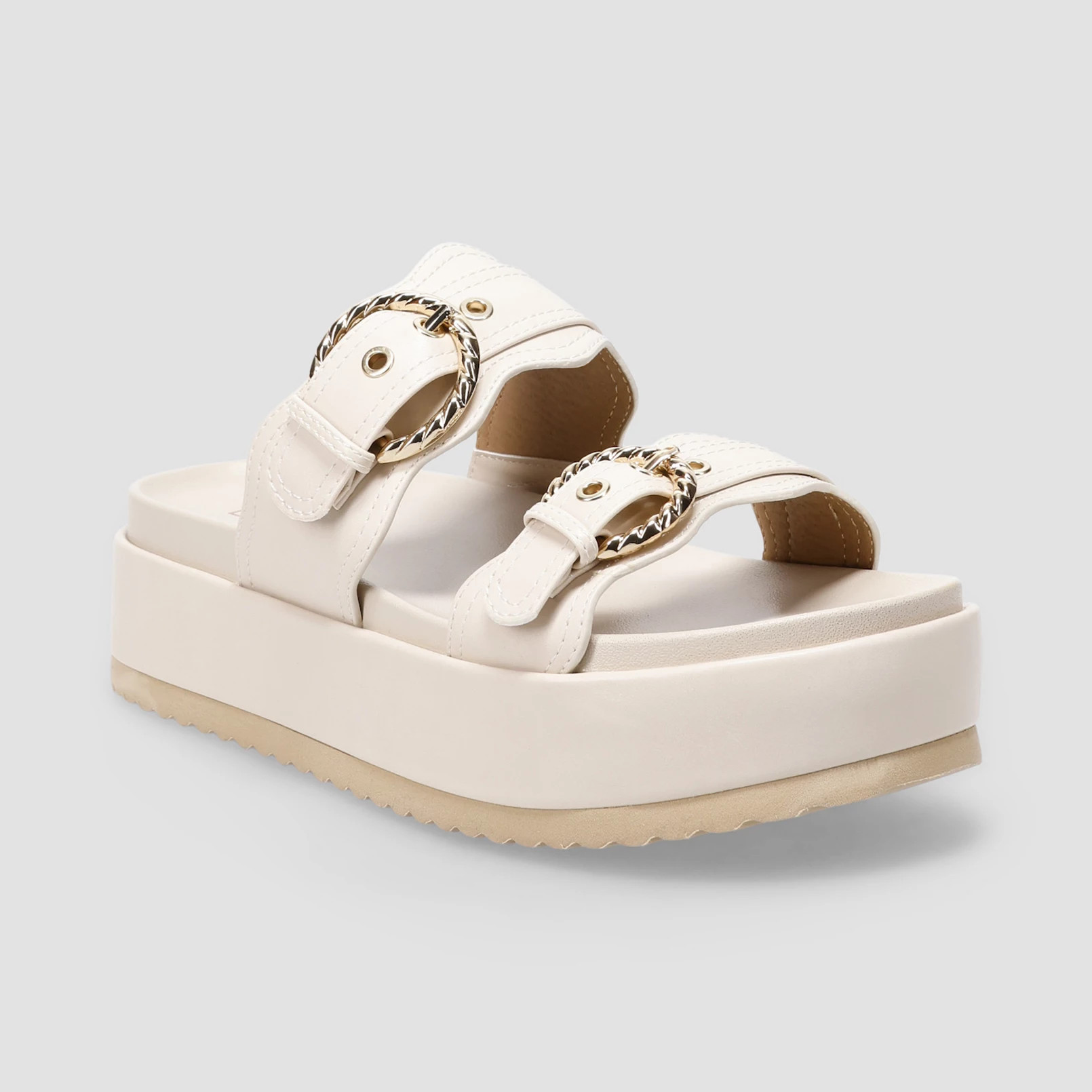 LC Lauren Conrad Headasa Women's Two Strap Buckle Platform Sandals | Kohl's