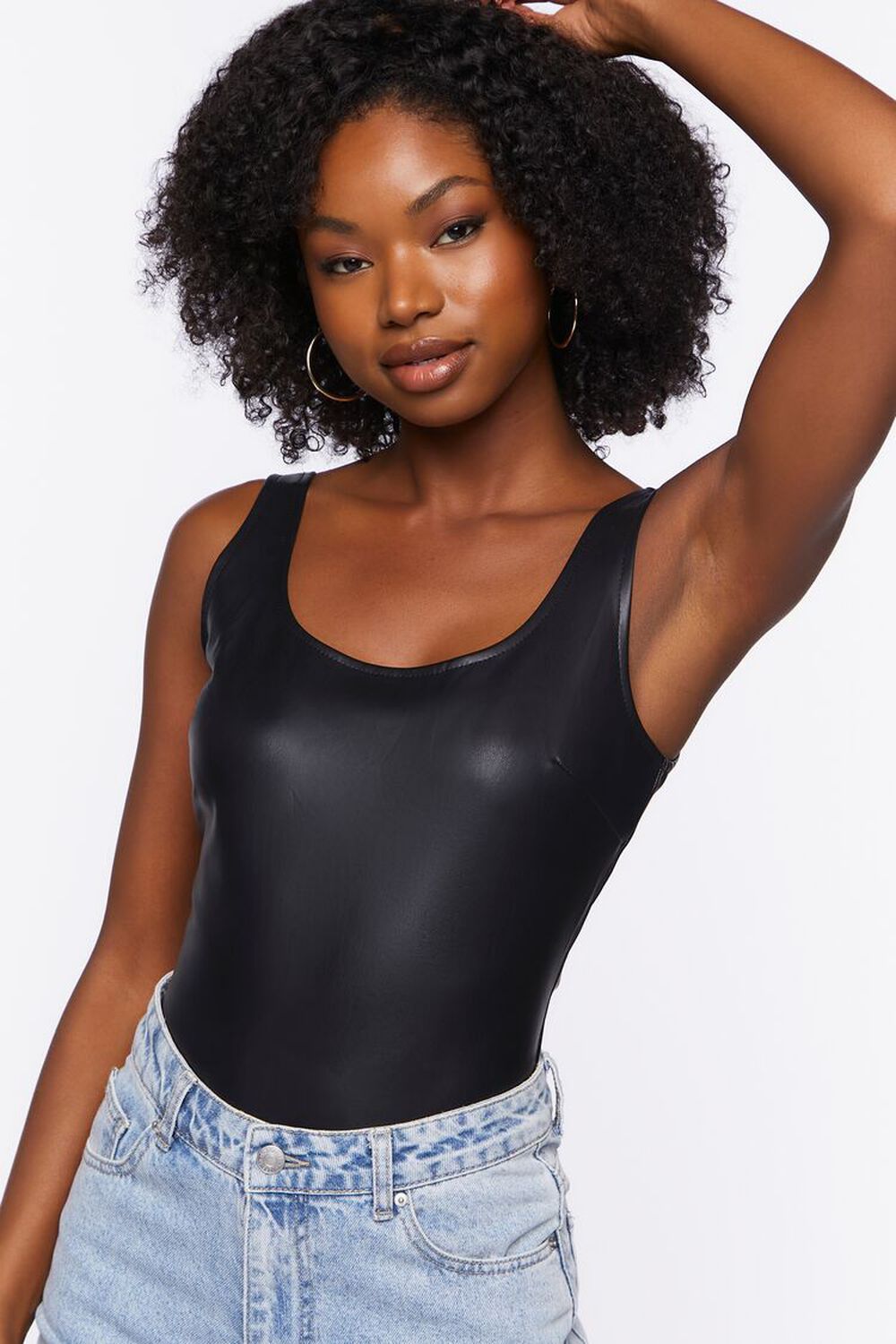 Faux Leather Tank Bodysuit | Forever 21 (US)