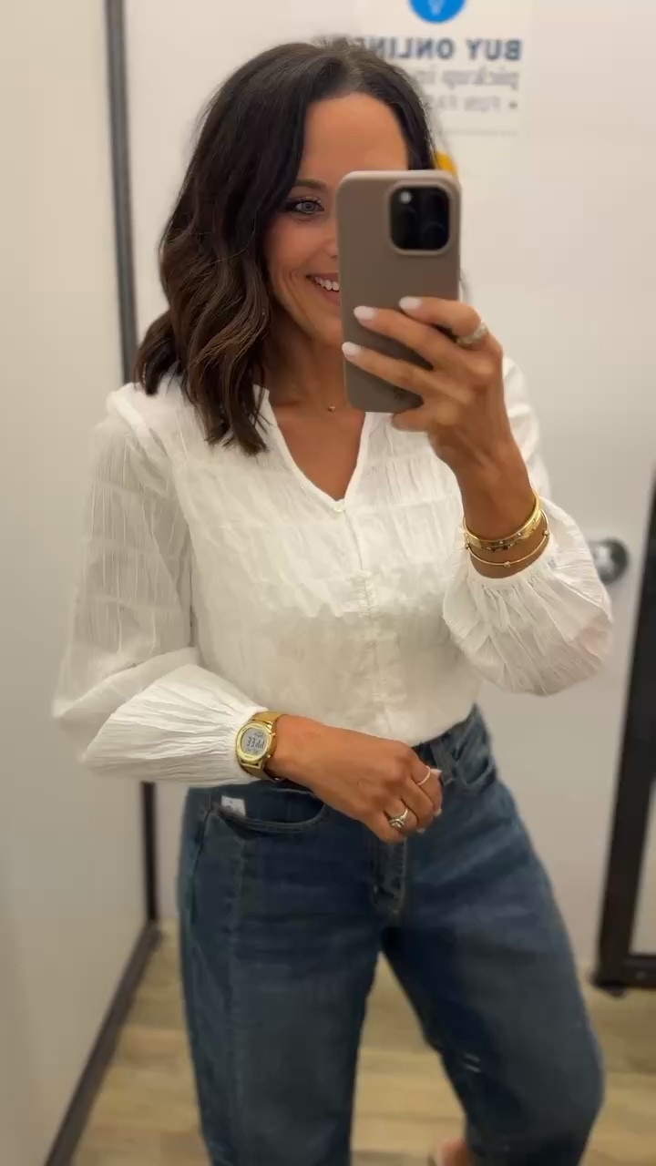 Lightweight spring staple from Old Navy 🤍

This smocked button-up blouse is one of those pieces that instantly makes an outfit look polished. The texture and feminine sleeves give it that elevated look while still being super easy to wear. It’s lightweight, breathable, and perfect for spring and summer.

I styled it with denim for an effortless everyday look, but it would also be so cute with trousers, shorts, or even dressed up for work.

Classic, versatile, and one of those pieces you’ll reach for all the time.

#oldnavystyle #oldnavyfinds #springstyle #springoutfit #everydaystyle #affordablefashion #budgetstyle #ltkstyle #ltkfinds #classicstyle

#LTKPetite