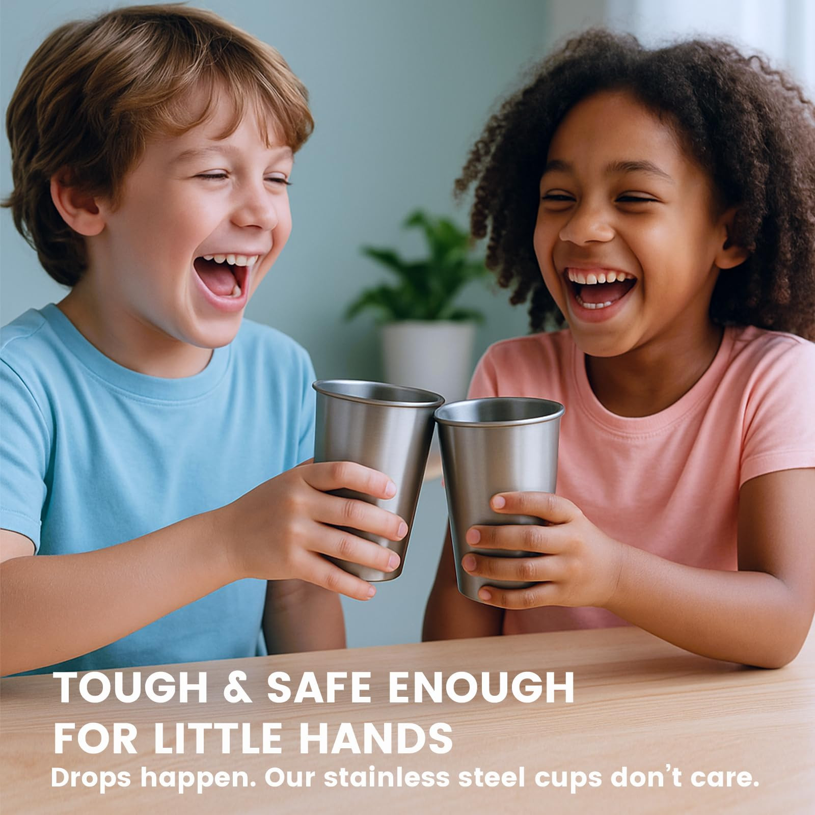 8 oz Stainless Steel Cups 4 Pack, Stackable Metal Drinking Glasses, Unbreakable & Shatterproof Mini Tumblers, BPA Free for Home, Bar, Restaurant, Party, Travel, Camping, Outdoors | Amazon (US)