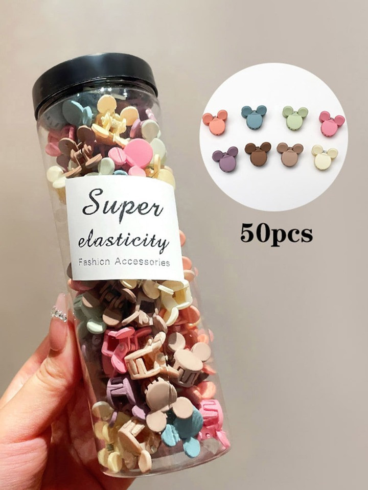 50pcs Bottle Packed Colorful Mini Hair Claw Clips | SHEIN