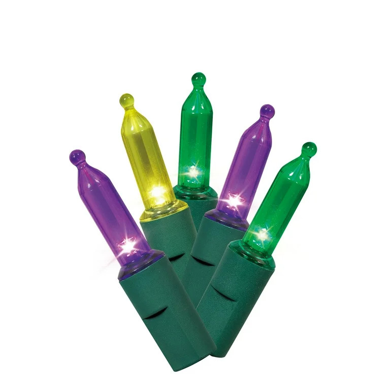 Mardi Gras 100-Count Multicolor LED Mini Lights, 19.5 ft, by Way To Celebrate | Walmart (US)