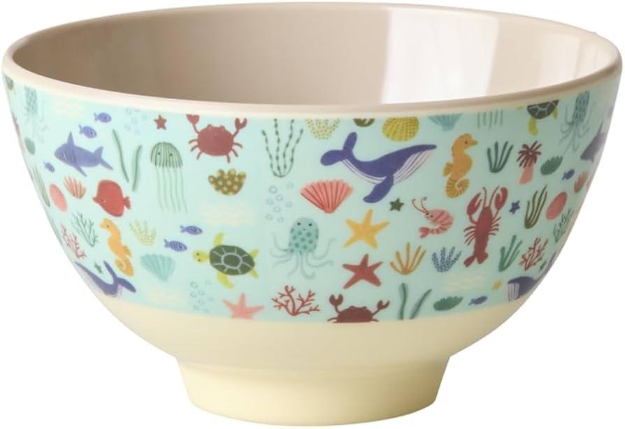 Rice Schüssel Schale Klein - Blue Ocean Print - Geschirr Melamingeschirr Kindergeschirr Kinder C... | Amazon (DE)
