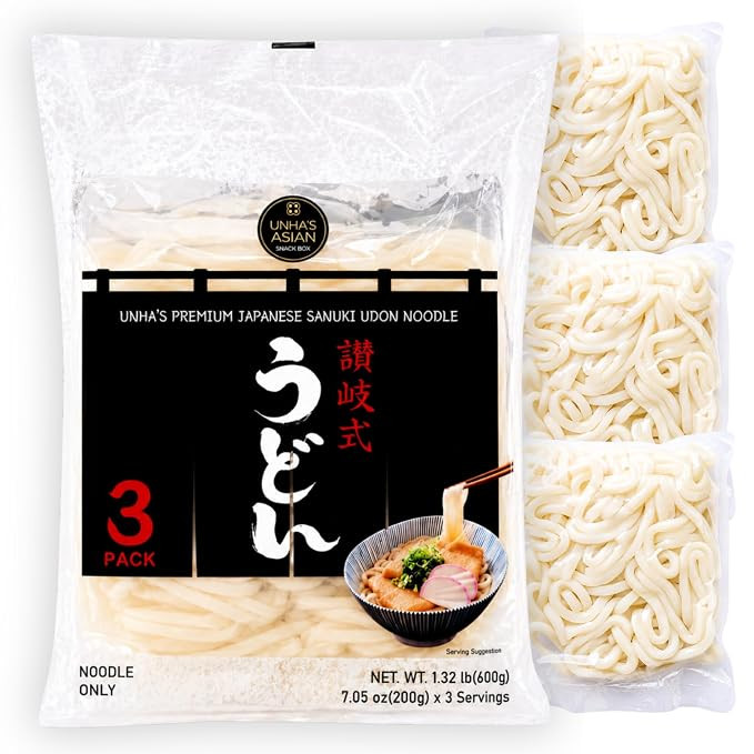 Unha’s Japanese Sanuki Fresh Udon Noodles, Jumbo Chewy Noodles, No Soup Included, Quick and Eas... | Amazon (US)