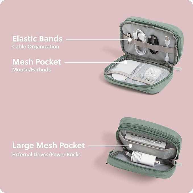 U Brands Dual Zip Canvas Tech Organizer Pouch, 7.8" x 5" Cord Organizer, Computer Accessories, Tr... | Amazon (US)