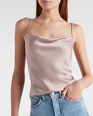 Satin Cowl Neck Cami | Express