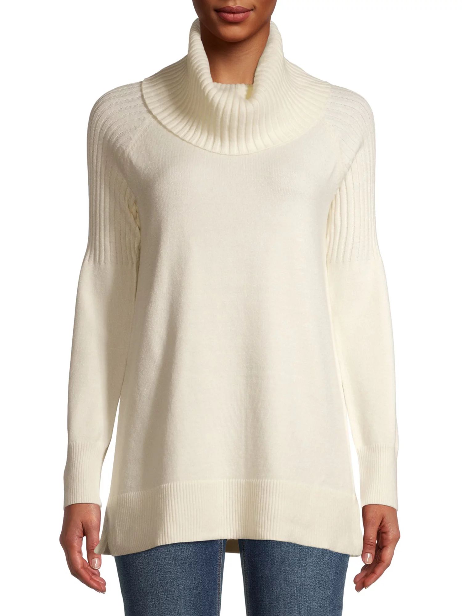 Time and Tru Women's Cowl Neck Tunic Sweater | Walmart (US)