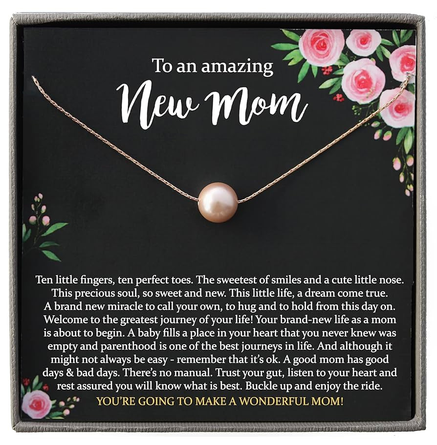 14K Rose Gold Filled New Mom Gifts for Women Before or After Birth, First Mother's Day Necklace w... | Amazon (US)