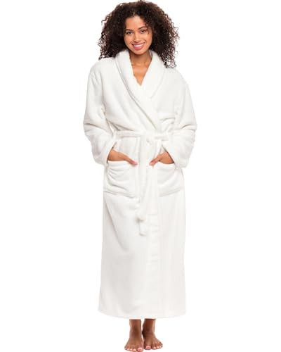 Alexander Del Rossa Womens Robes Long Plush, Robes for Women Bathrobe, Plus Size Robe White Large (A0117WHTLG) | Amazon (US)