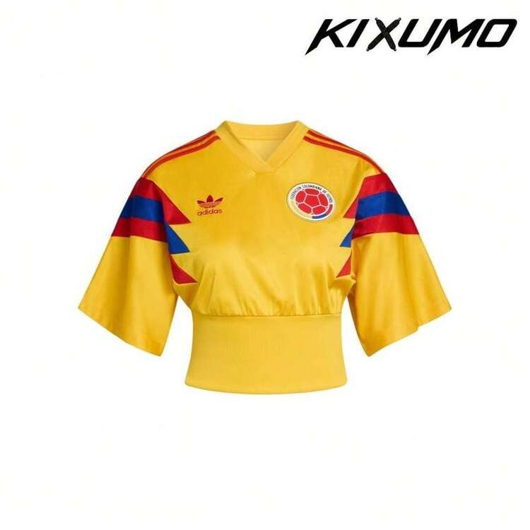 Adidas Originals FW25 Colombia Reconstructed Bringback V-Neck Striped Color Block Short Sleeve Fo... | SHEIN
