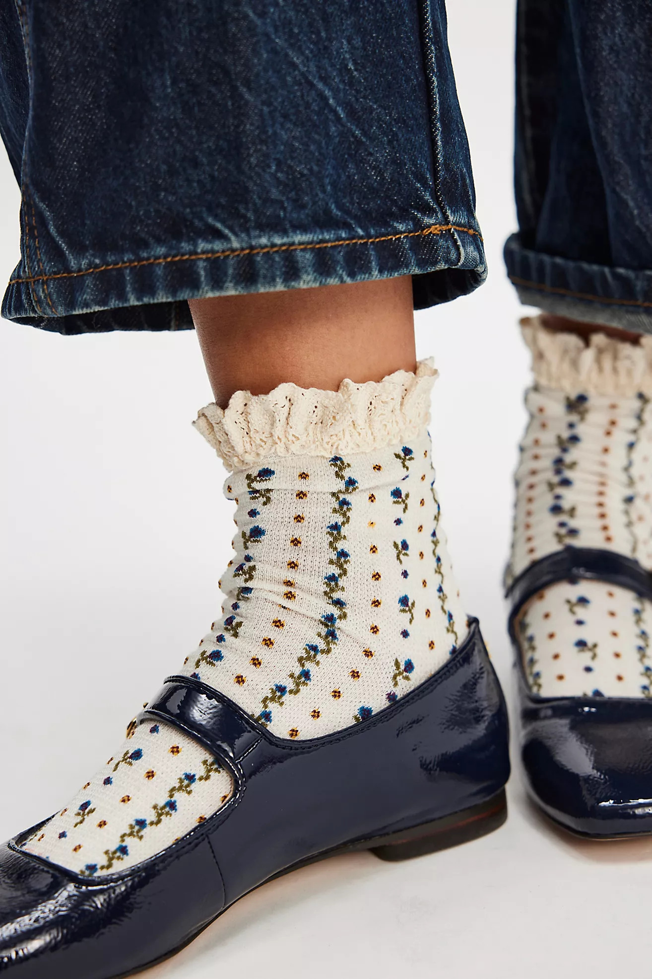 Rosebud Waffle Knit Ankle Socks | Free People (Global - UK&FR Excluded)