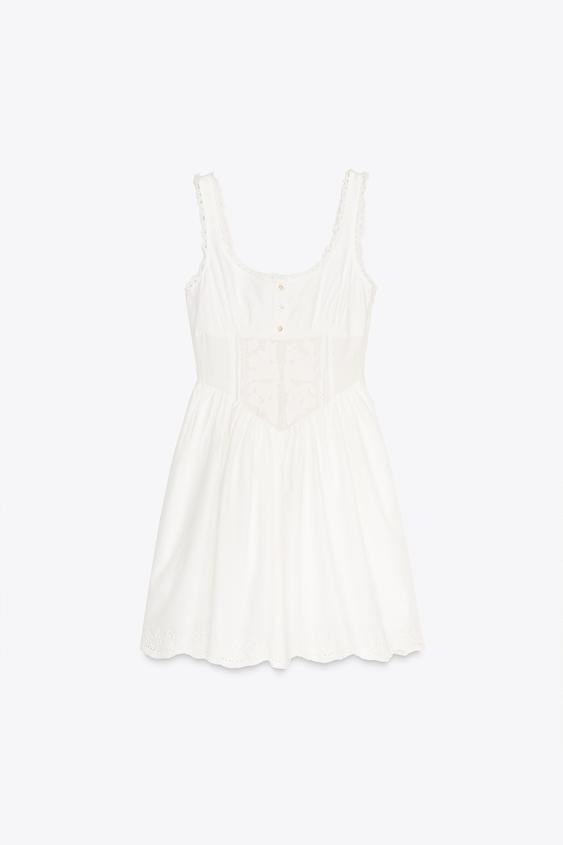 LACE EMBROIDERED MINI DRESS | Zara US