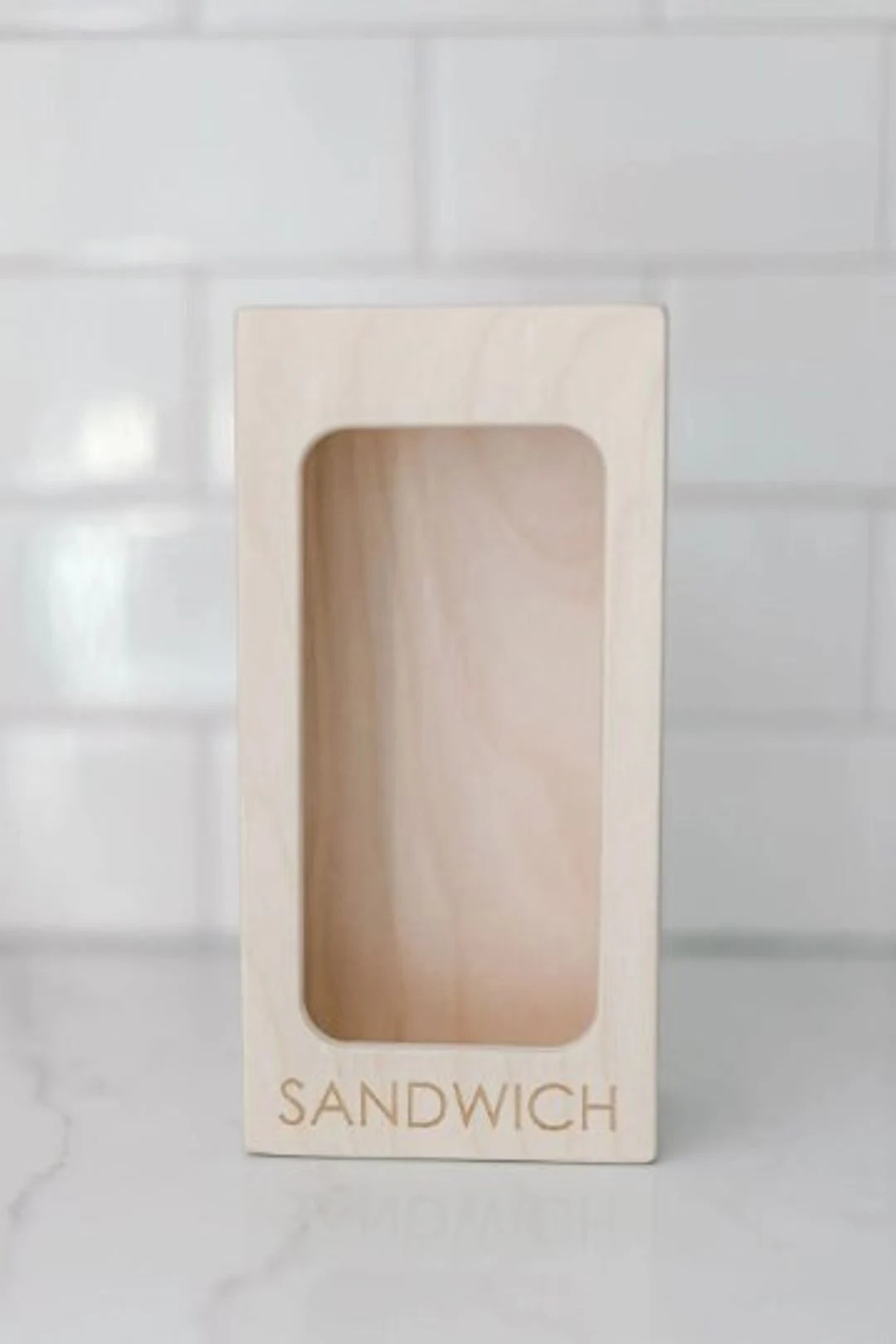 WIDE Sandwich Bag Box, Single Wooden Box,slim Boxes for Kitchen, Minimalist Home Organizer, Baggi... | Etsy (US)