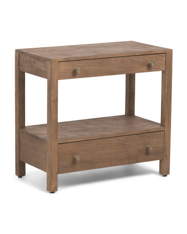 28x26x15 Myra Solid Wood 2 Drawer Nightstand | TJ Maxx