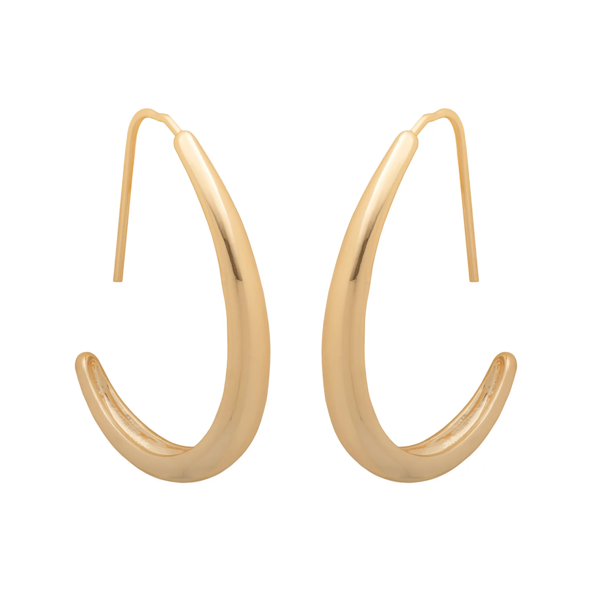 LC Lauren Conrad Gold Tone Half Hoop Earrings | Kohl's