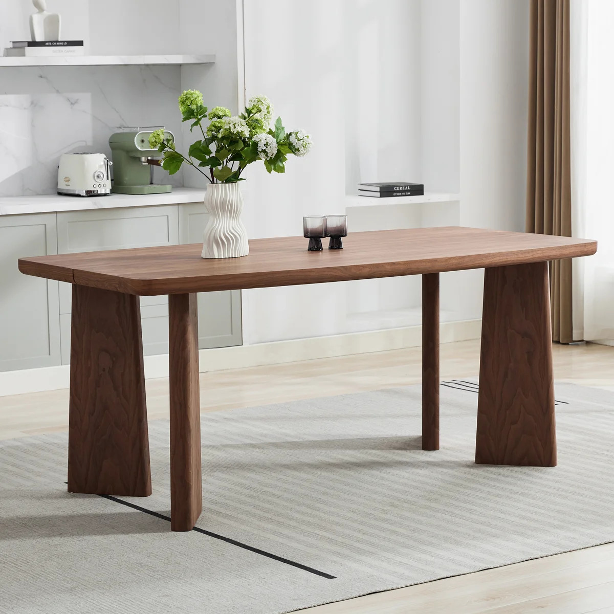 70.87'' Rectangular Dining Table With Solid Wood Legs, Modern Dining Table For Dining Room | Wayfair North America