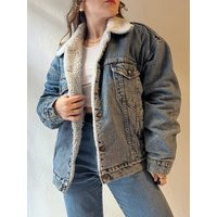 90S ""Levis' Faux Shearling Lined Denim Jacket/Medium | Etsy (US)