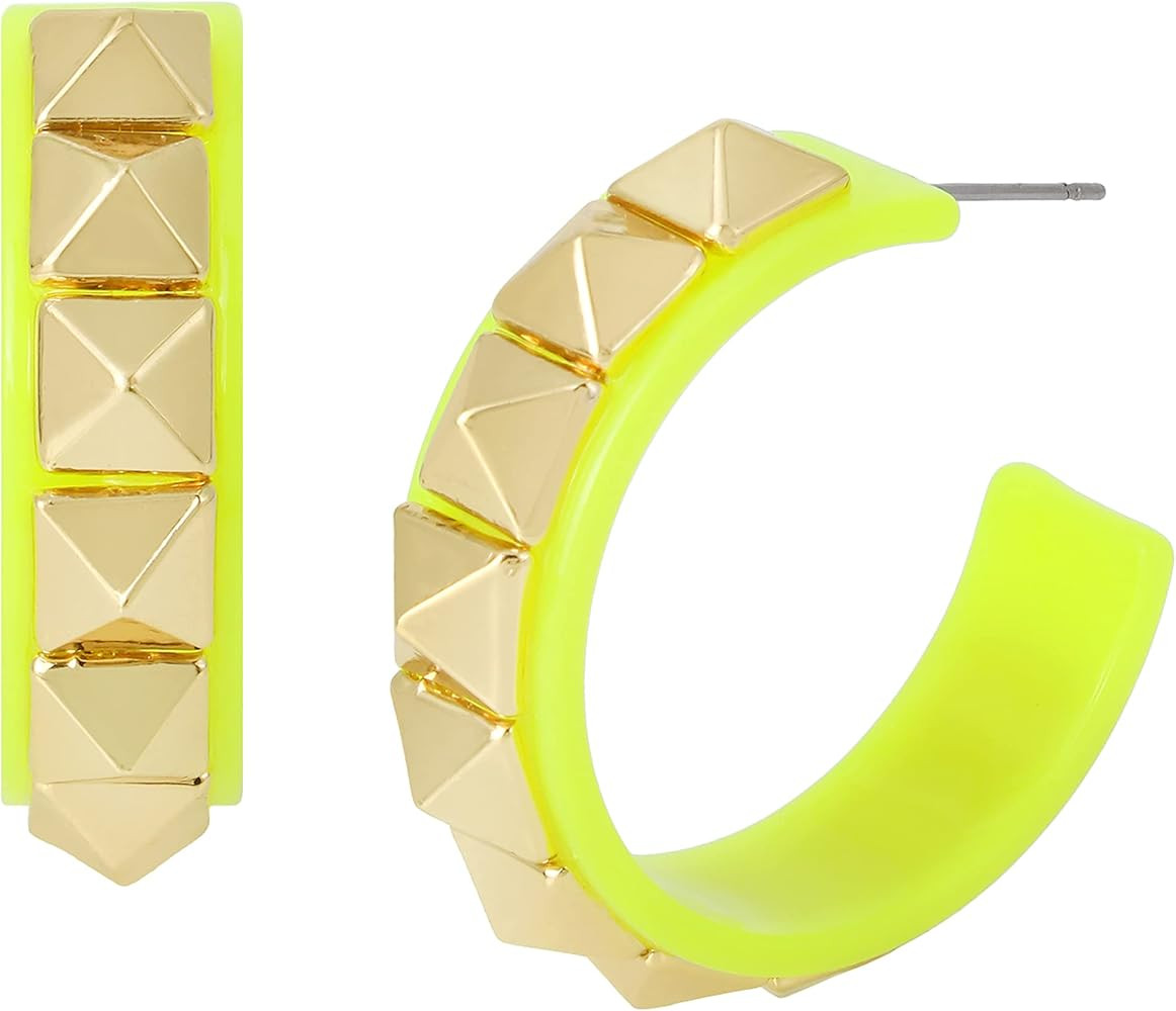 Studded Resin Hoop Earrings | Amazon (US)