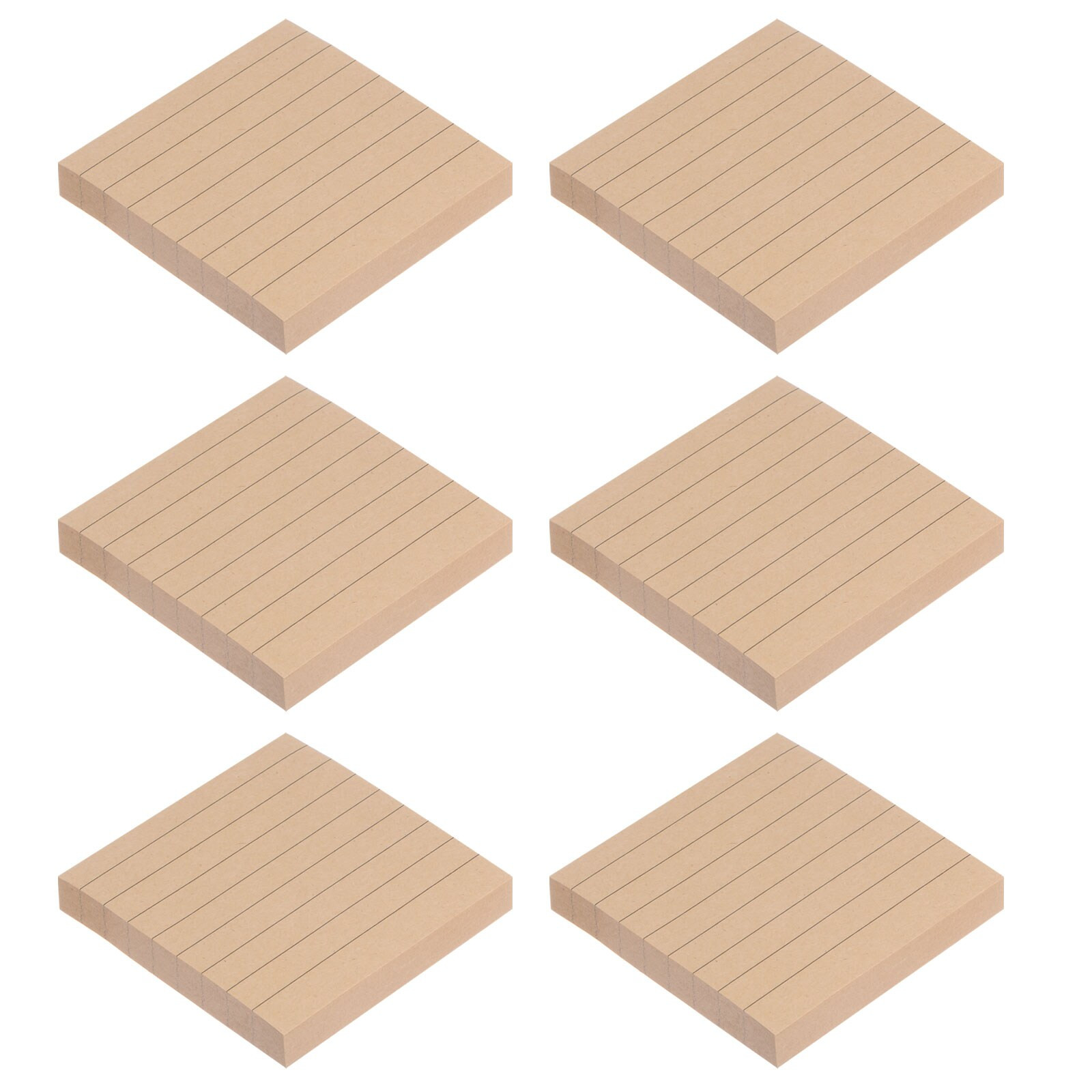 PATIKIL 6pcs/Packs 3 x 3-Inch Lined Sticky Notes Self-Stick Note Pads 480 Sheets Adhesive Memo Post for Home Office Business Brown | S25112400UX1791 | Lowe's