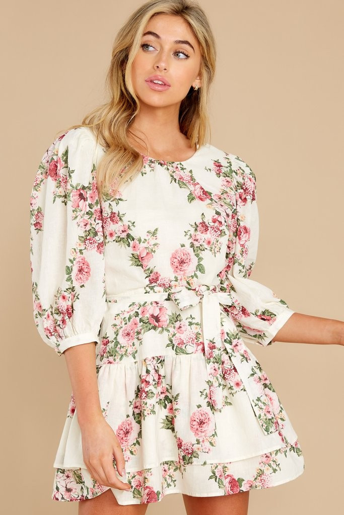 She’s Got It White Floral Print Dress | Red Dress 