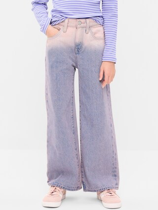 High-Waisted Ombr\u00e9 Baggy Wide-Leg Jeans for Girls | Old Navy (US)