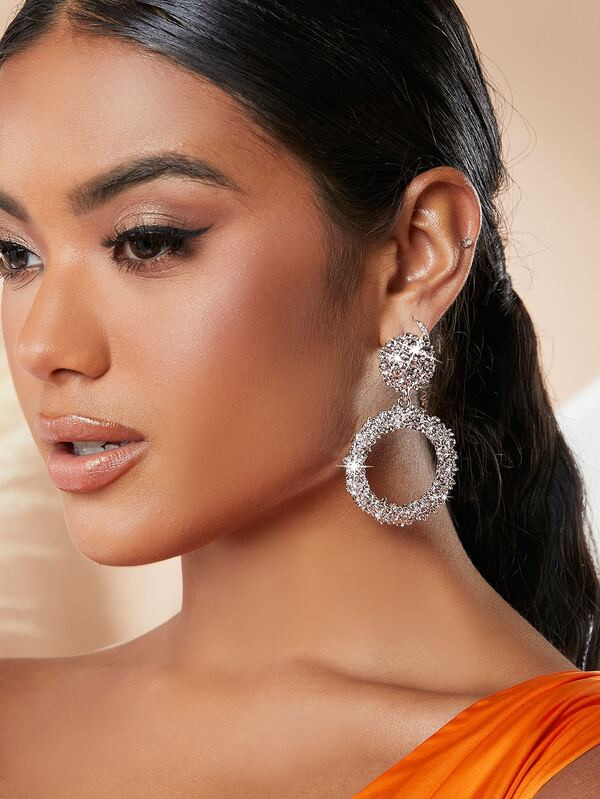 Round Charm Drop Earrings | SHEIN