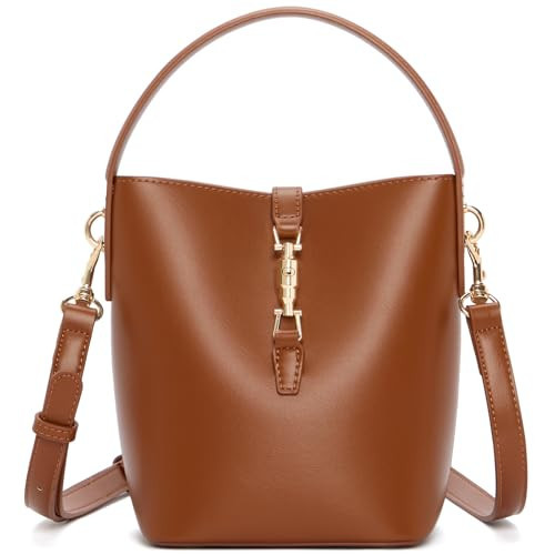 BOSTANTEN Small Bucket Bag for Women Crossbody Bags Trendy Vegan Leather Shoulder Purses Designer Ladies Handbags | Amazon (US)