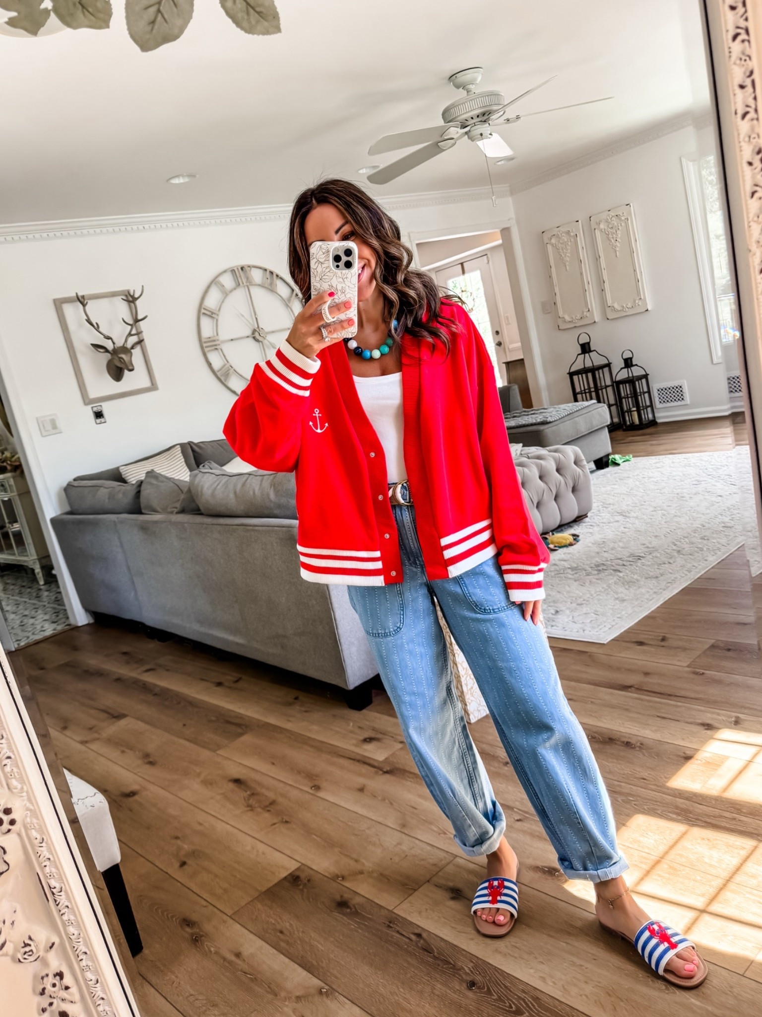 Small cardigan sweatshirt. Barrel jeans 2. Target style.

#LTKOver40