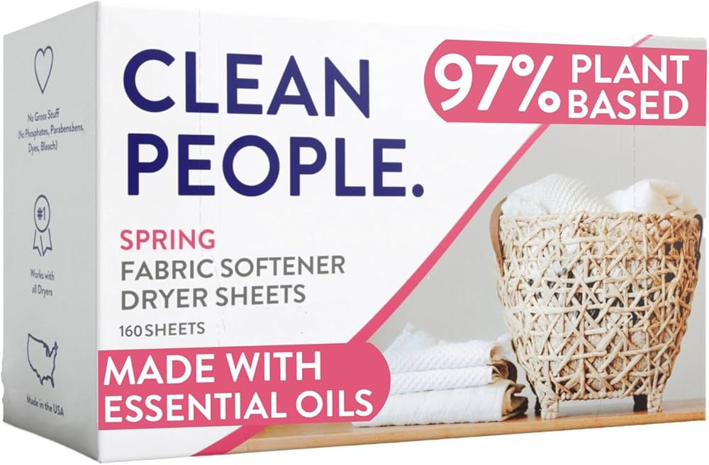 The Clean People Fabric Softener Sheets - Dryer Sheets - Softens & Removes Static Cling - Vegan L... | Amazon (US)