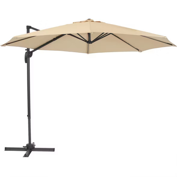 Offset Cantilever Patio Umbrella with 360-Degree Rotation - Beige - Sunnydaze Decor | Target