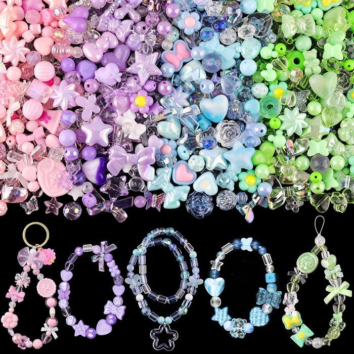 210-270PCS TINKRSTUFF Assorted Acrylic Beads for Bracelet Making, Cute Beads for Jewelry Making F... | Amazon (US)