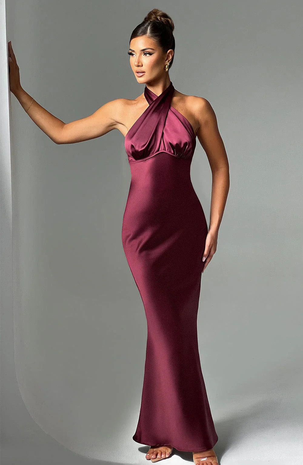 Dimitra Maxi Dress - Burgundy | Babyboo (global)