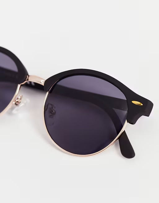 Topshop retro plastic metal mix round sunglasses | ASOS (Global)