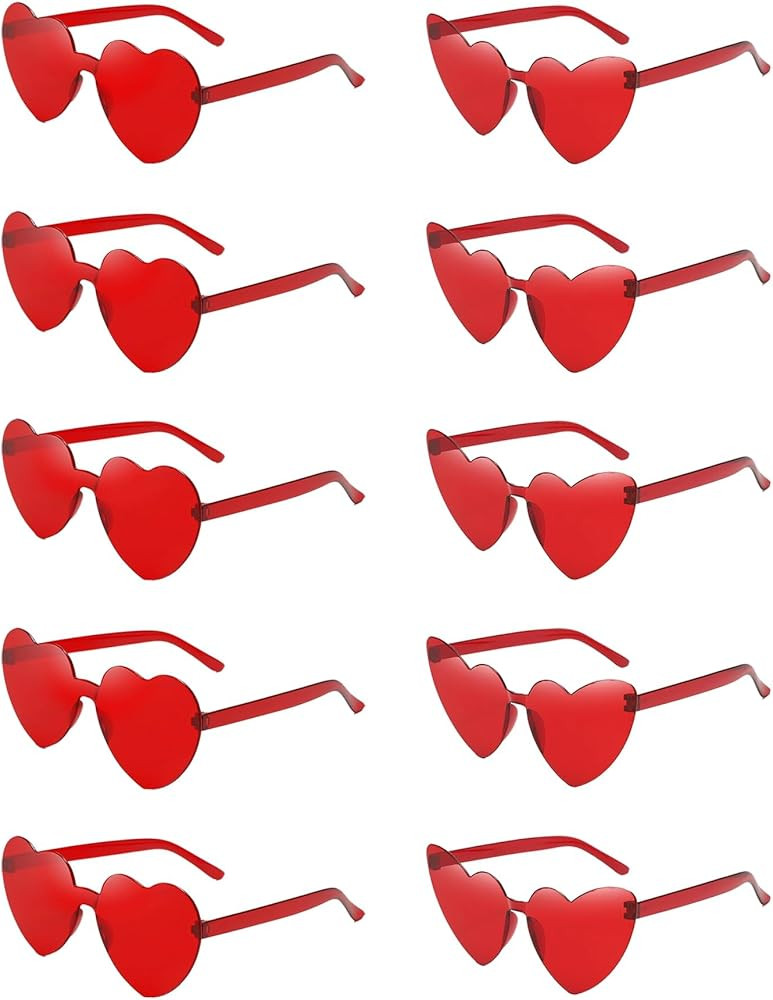 Heart Sunglasses for Women Candy Color Sunglasses Eyewear Bachelorette Sunglasses Party Favors | Amazon (US)