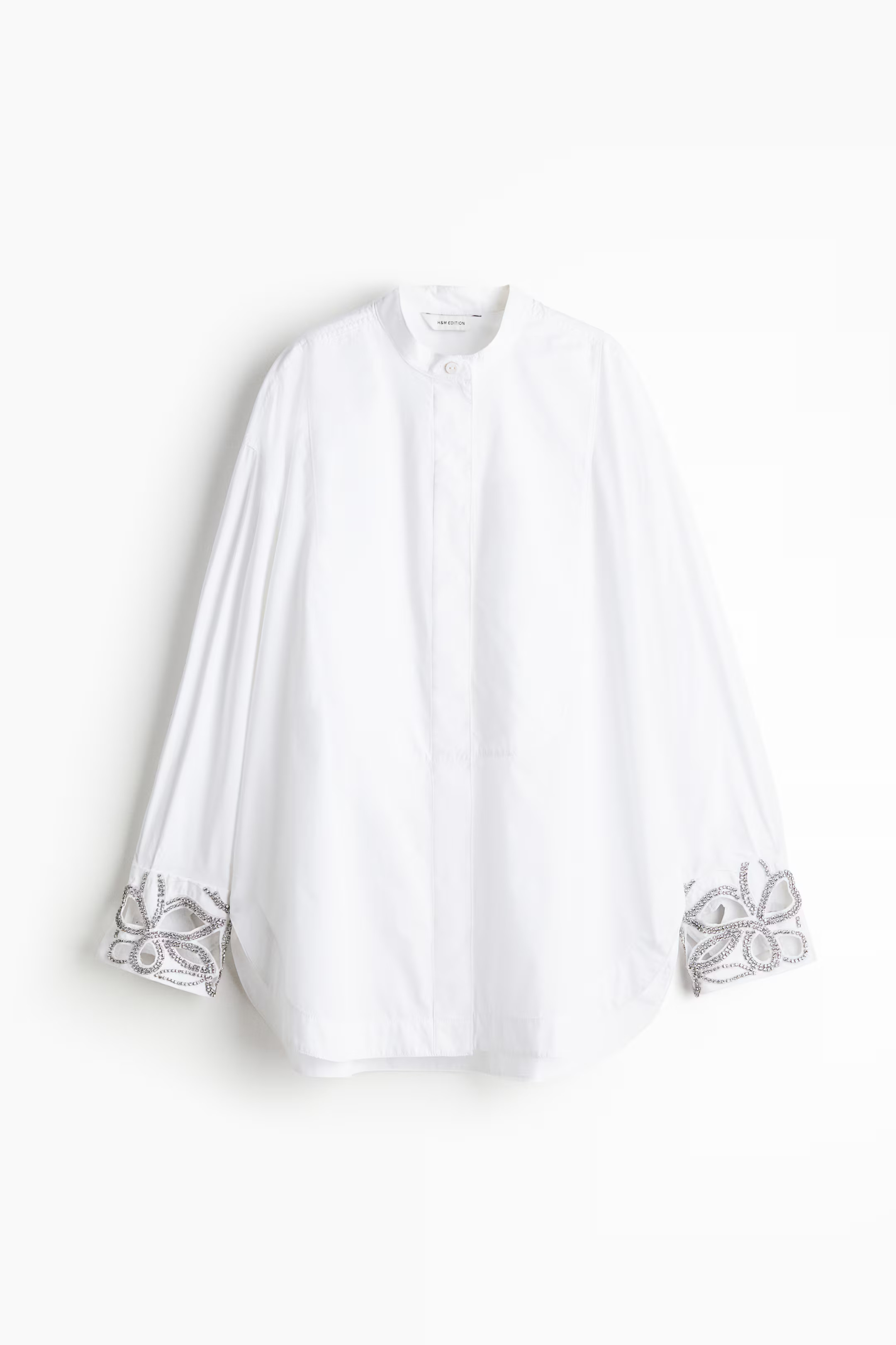 Rhinestone-detail tuxedo shirt | H&M (UK, MY, IN, SG, PH, TW, HK)