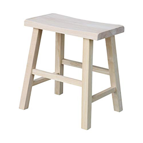 International Concepts 18-Inch Saddle Seat Stool, Unfinished | Amazon (US)