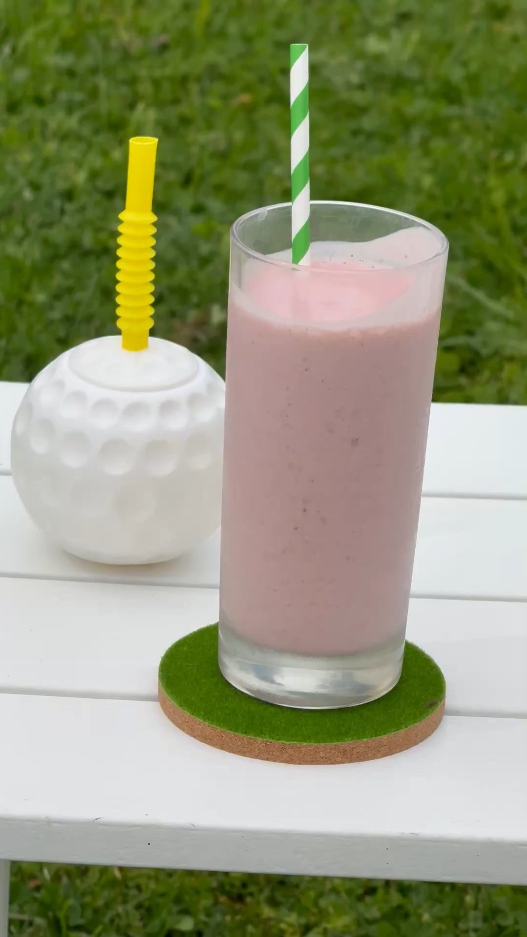 Masters golf tournament party essentials! This golf ball shaped thermos is a must! So are these green and white striped straws and green coasters!! My strawberry smoothie paired beautifully ❤️

#LTKHome #LTKParties #LTKWatchNow