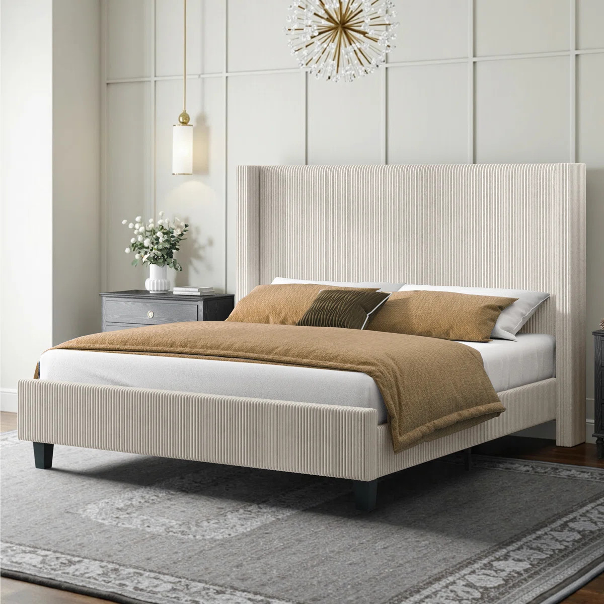 Wauseon Corduroy Upholstered Bed | Wayfair North America