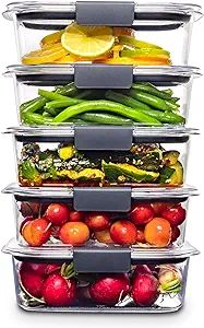 Rubbermaid Brilliance Food Storage Containers, BPA Free, Airtight Lids, Ideal for Lunch, Meal Pre... | Amazon (US)