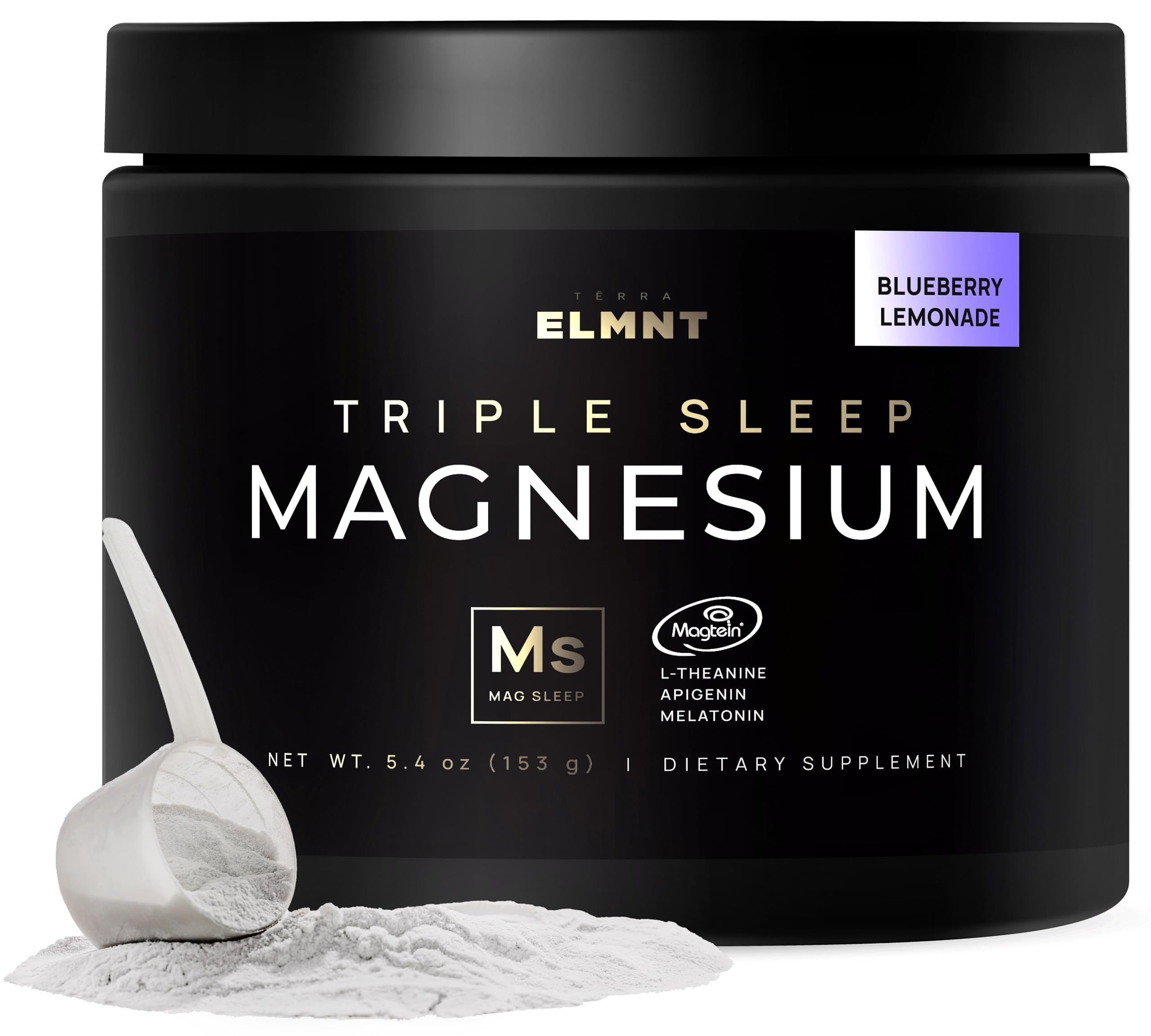 Triple Sleep Magnesium L-Threonate Powder w. Apigenin, L-Theanine + Melatonin - Magtein Magnesium... | Amazon (US)