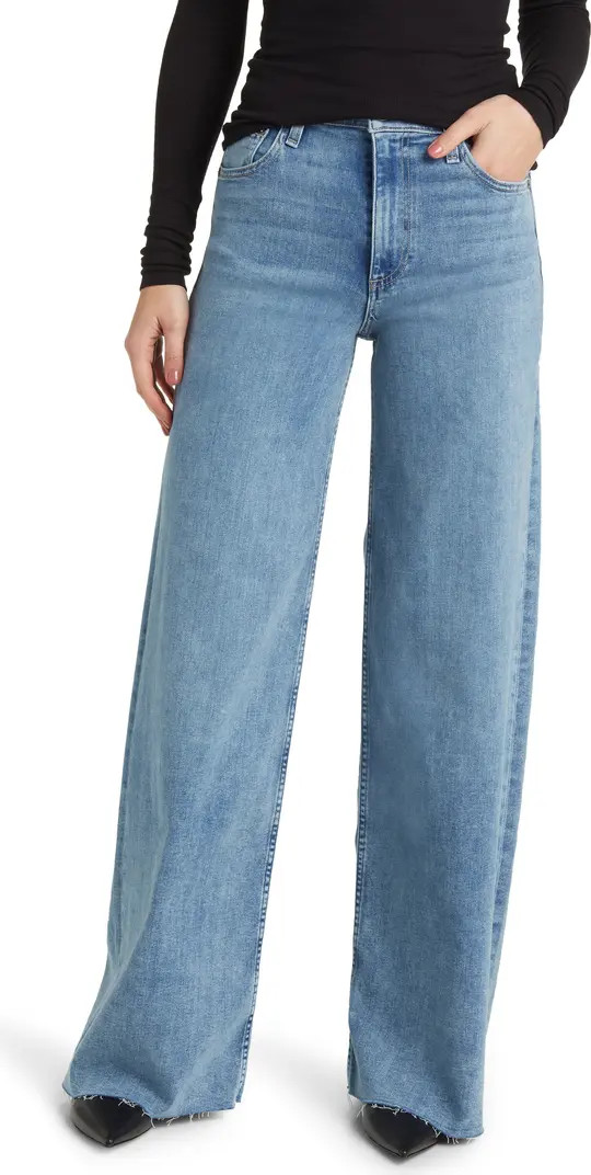 Sofie High Waist Raw Hem Wide Leg Jeans | Nordstrom