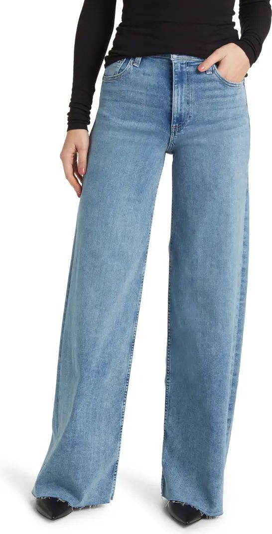 Sofie High Waist Raw Hem Wide Leg Jeans | Nordstrom