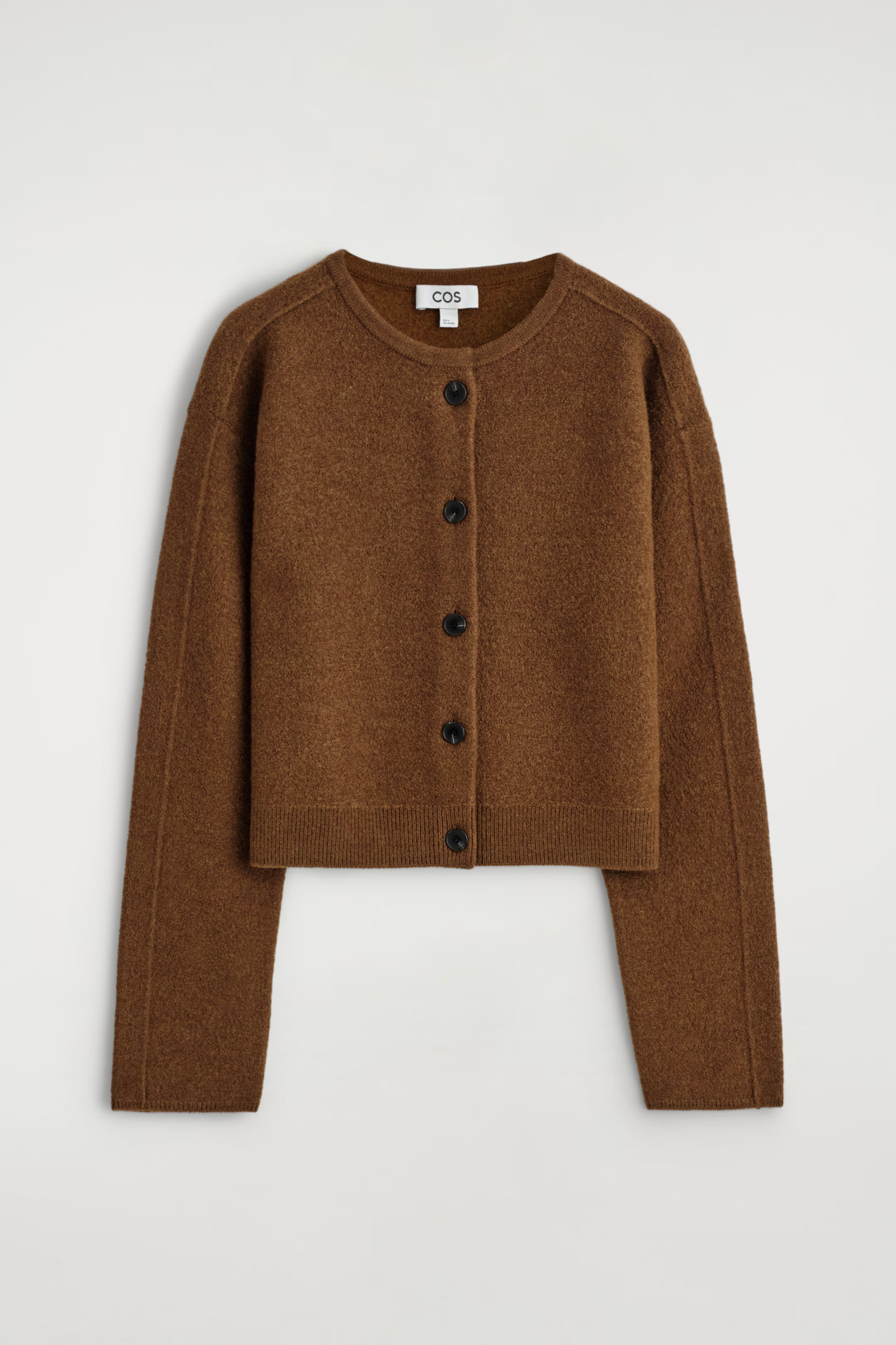 BOILED-WOOL CARDIGAN - BROWN | COS US | COS (US)