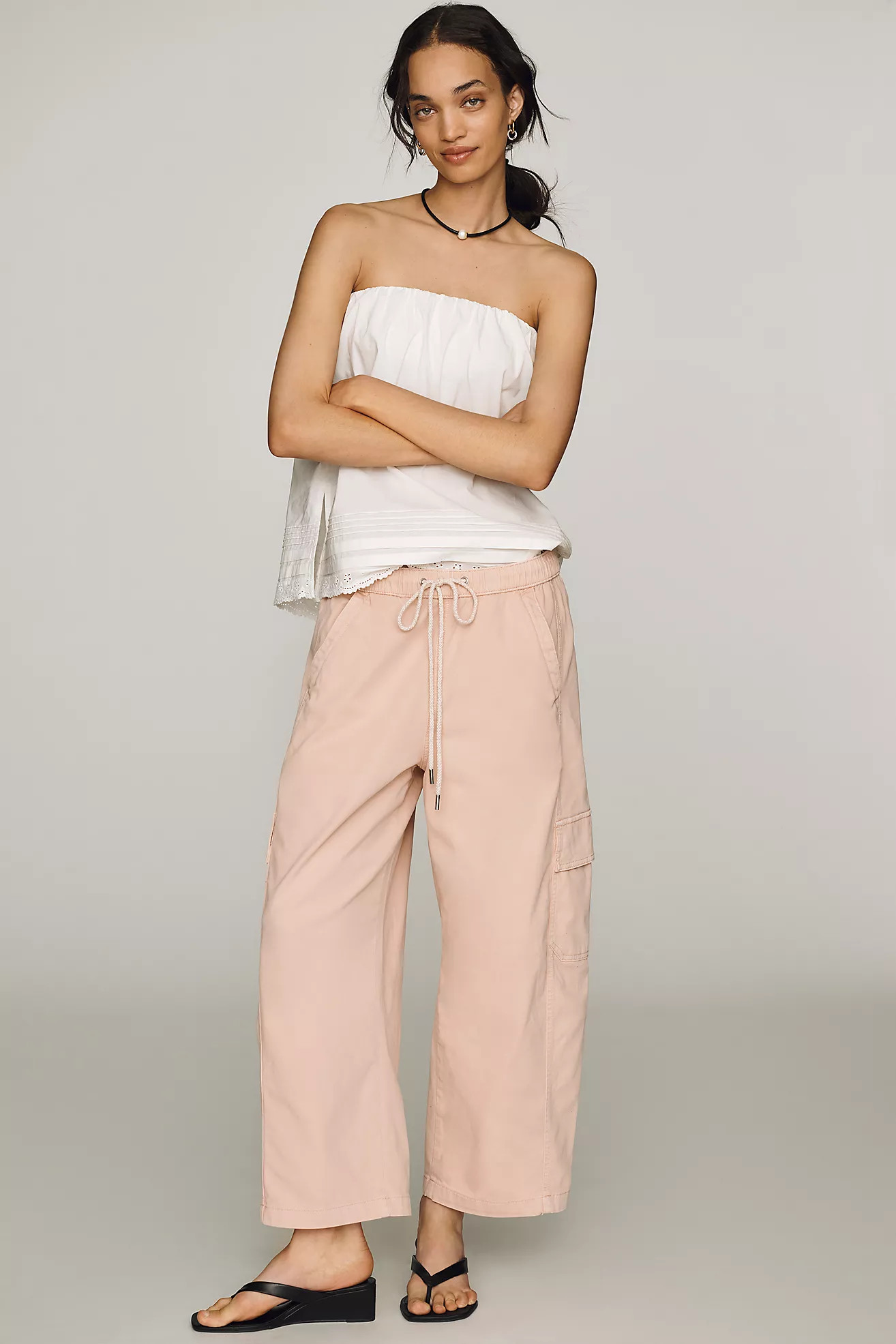 Pilcro Izzie Relaxed Pull-On Cargo Barrel Pants | Anthropologie (US)